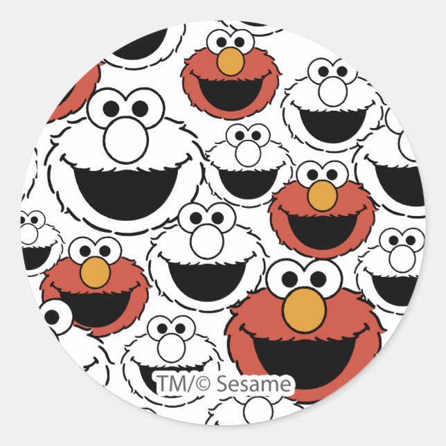 Elmo Color Pop-Gesichtsmuster Runder Aufkleber (Vorderseite)