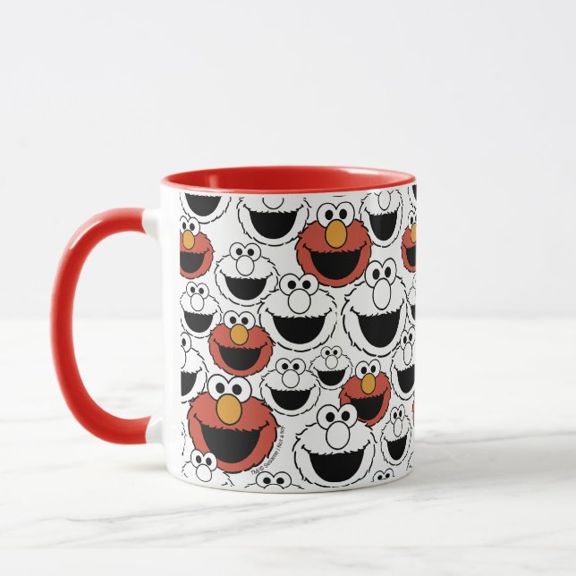 Elmo Color Pop-Gesichtsmuster Tasse (Links)