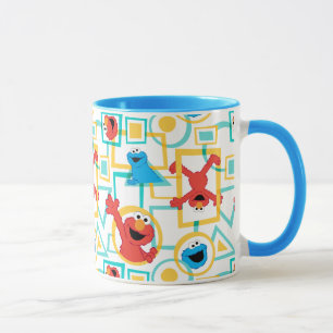 Elmo & Cookie Monster Lustige Formen Muster Tasse