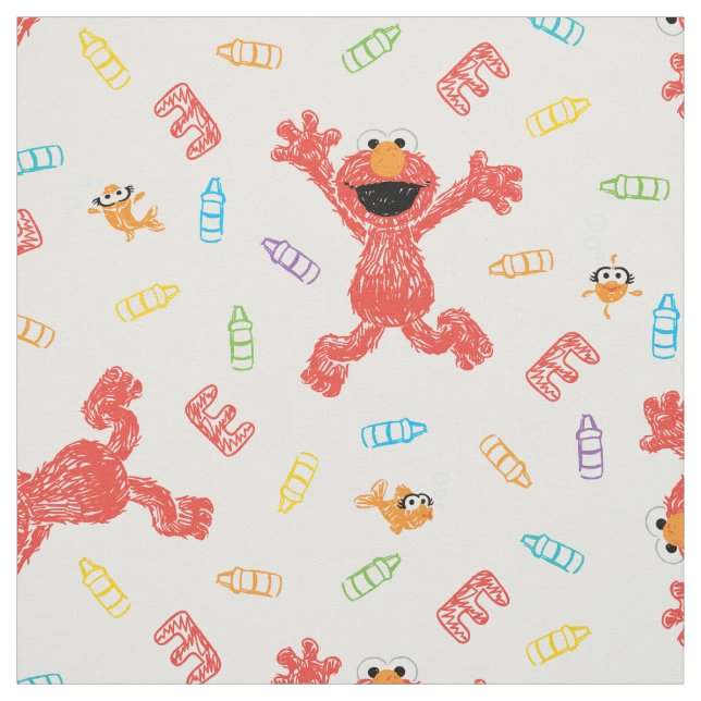 Elmo Crayon Pattern Stoff (Muster)