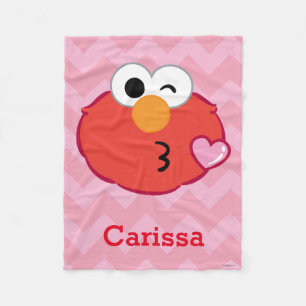 Elmo Face, der einen Kuss wirft   Name hinzufügen Fleecedecke