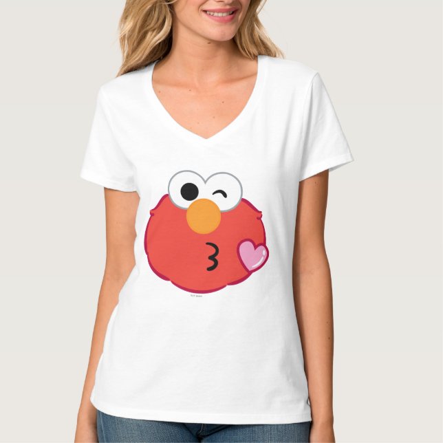 Elmo Face, der einen Kuss wirft T-Shirt (Vorderseite)