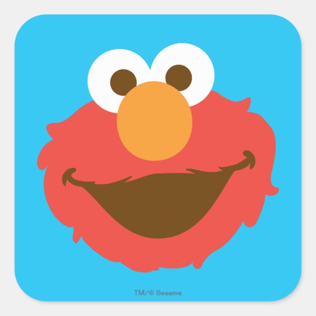 Elmo Face Quadratischer Aufkleber (Vorderseite)