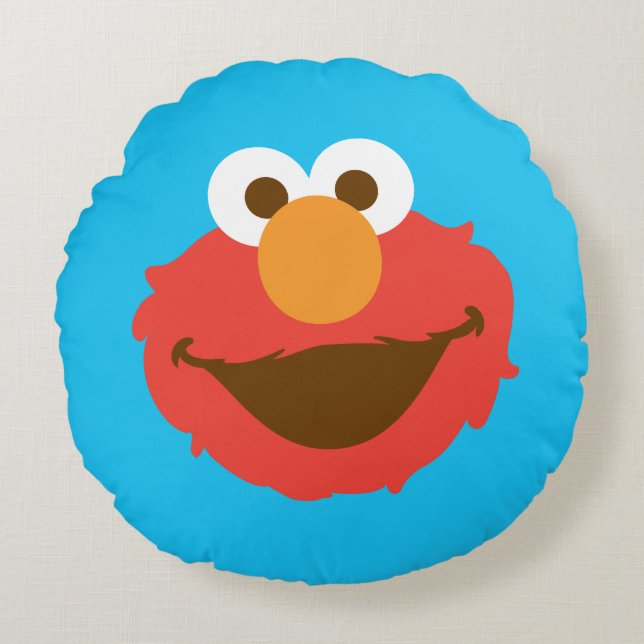 Elmo Face Rundes Kissen (Vorderseite)