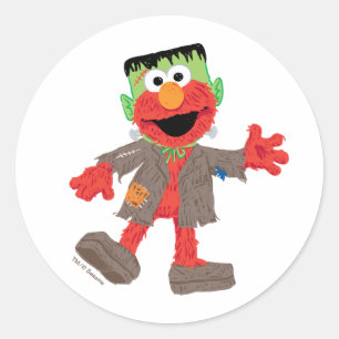 Elmo   Frankenstein Costume Runder Aufkleber