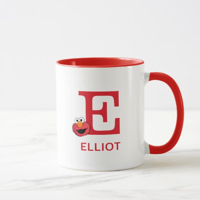 Elmo Fügen Sie Ihren Namen und Monogramm E hinzu Tasse (Rechts)