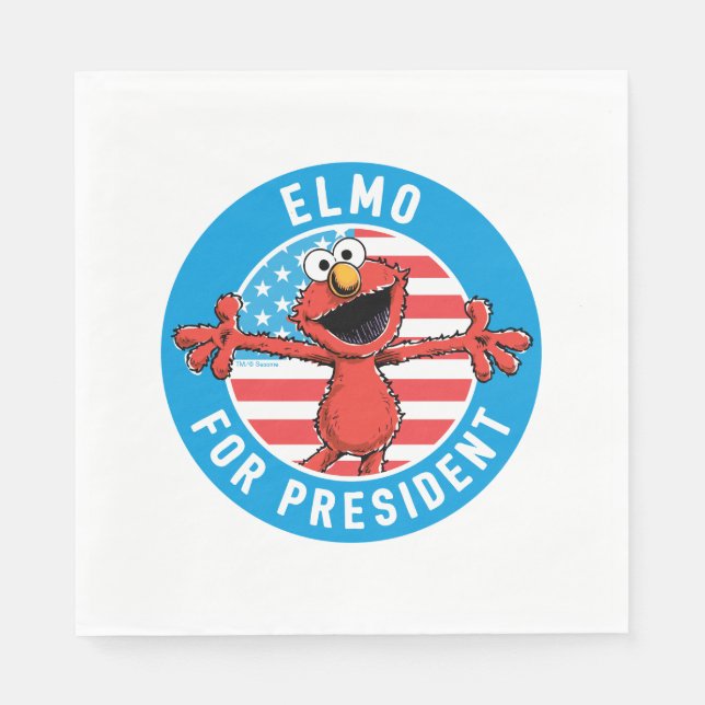 Elmo für den Präsidenten - Flagge Serviette (Vorderseite)