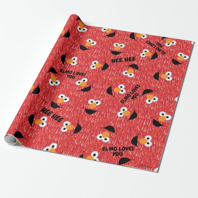Elmo Fur Face Pattern Geschenkpapier (Ungerollt)