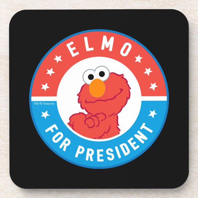 Elmo für Präsident Abzeichen Getränkeuntersetzer (Vorderseite)