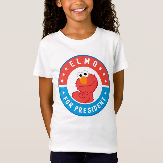 Elmo für Präsident Abzeichen T-Shirt (Vorderseite)
