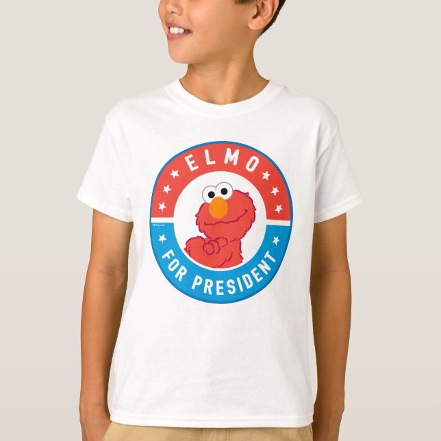 Elmo für Präsident Abzeichen T-Shirt (Vorderseite)