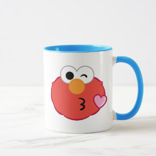 Elmo Gesicht wirft einen Kuss Tasse