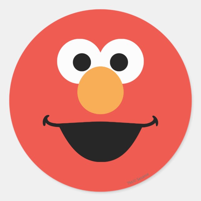 Elmo-Gesichtskunst Runder Aufkleber (Vorderseite)