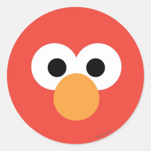 Elmo großes Gesicht Runder Aufkleber