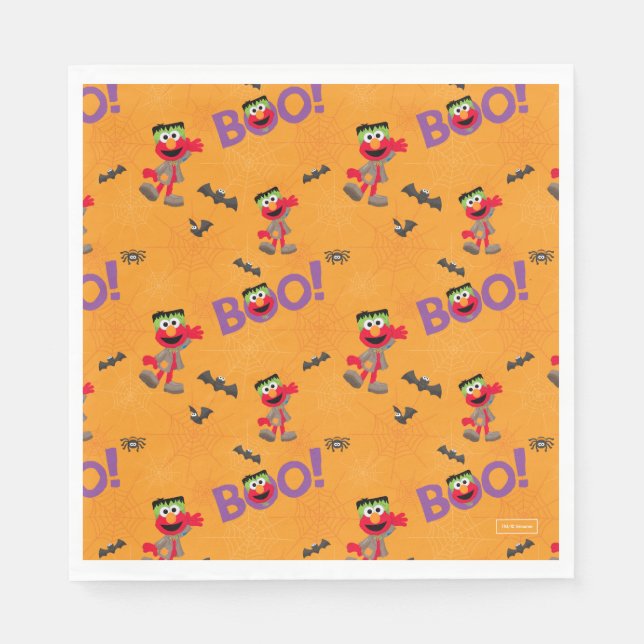 Elmo | Halloween Boo Pattern Serviette (Vorderseite)