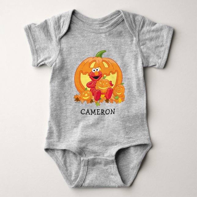 Elmo | Halloween Pumpkins Baby Strampler (Vorderseite)