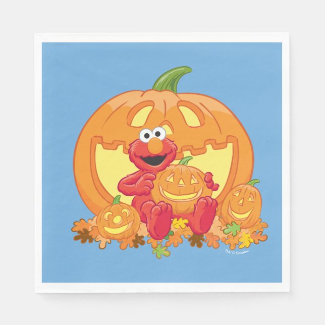 Elmo | Halloween Pumpkins Serviette (Vorderseite)