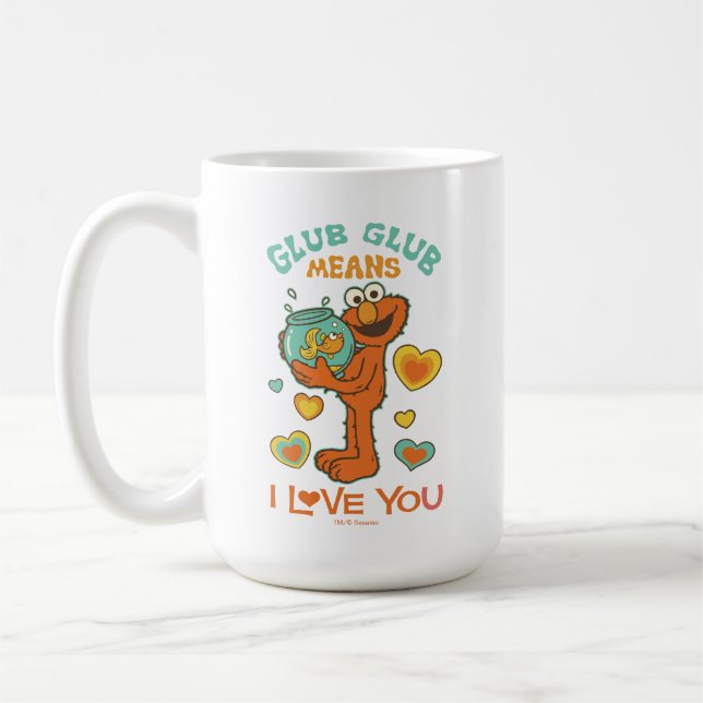 Elmo Holding seinen Haustier Goldfish Kaffeetasse (Links)