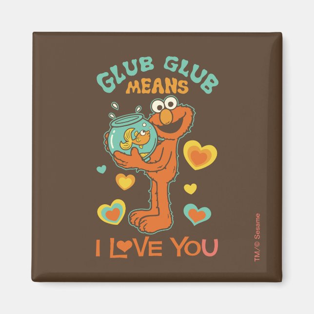 Elmo Holding seinen Haustier Goldfish Magnet (Vorne)