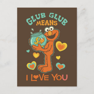 Elmo Holding seinen Haustier Goldfish Postkarte