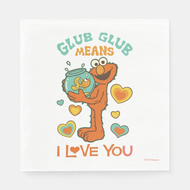Elmo Holding seinen Haustier Goldfish Serviette (Vorderseite)