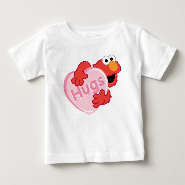 Elmo "Hugs" Valentine Heart Candy Baby T-shirt (Vorderseite)