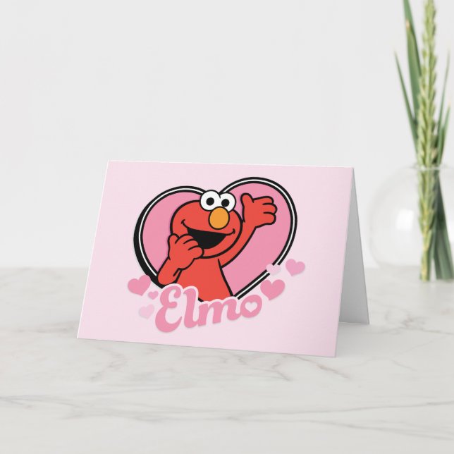 Elmo im Herzen Valentine Feiertagskarte (Vorderseite)