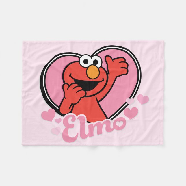 Elmo im Herzen Valentine Fleecedecke (Vorderseite (Horizontal))
