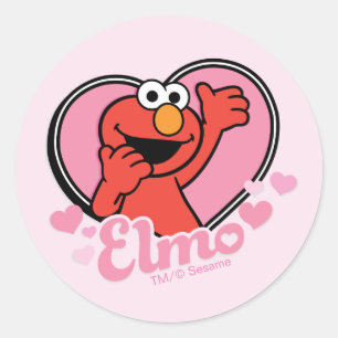 Elmo im Herzen Valentine Runder Aufkleber