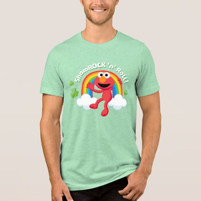 Elmo | Kleeblatt 'n' Roll Rainbow Tri-Blend Shirt (Vorderseite)