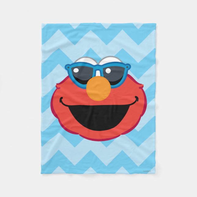 Elmo Lächeln Gesicht mit Sonnenbrille Fleecedecke (Vorderseite)