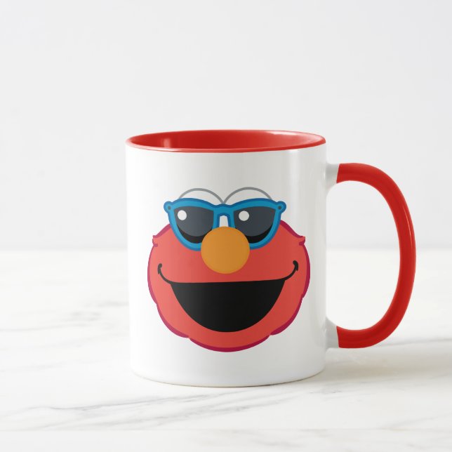 Elmo Lächeln Gesicht mit Sonnenbrille Tasse (Rechts)