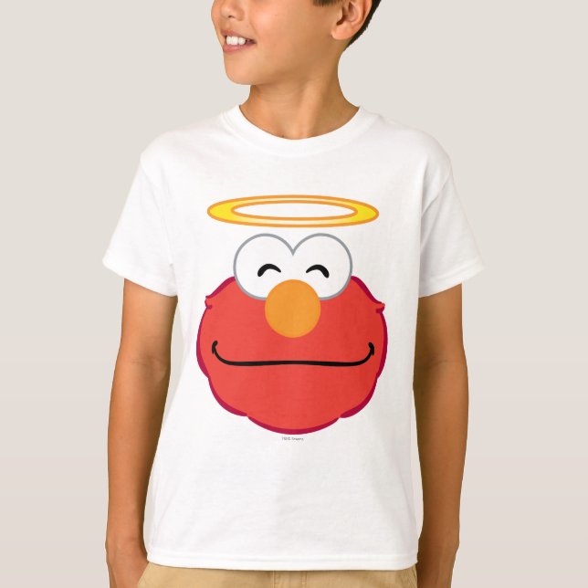 Elmo lächelnd Gesicht mit Halo T-Shirt (Vorderseite)