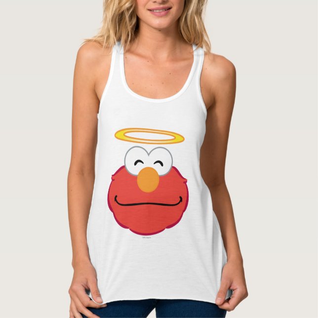 Elmo lächelnd Gesicht mit Halo Tank Top (Vorderseite)