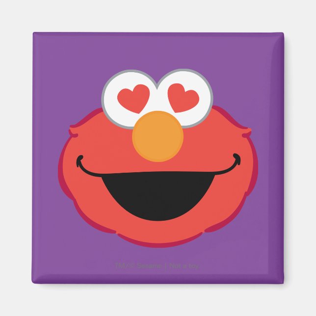 Elmo Lächelndes Gesicht mit herzförmigen Augen Magnet (Vorne)