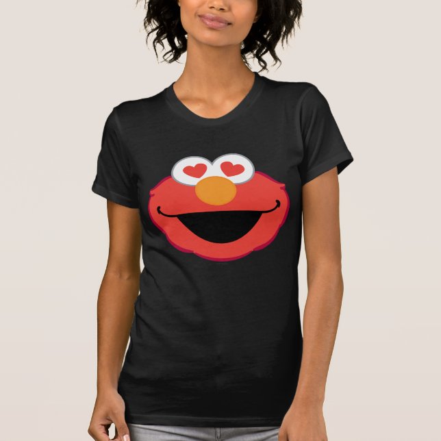 Elmo Lächelndes Gesicht mit herzförmigen Augen T-Shirt (Vorderseite)