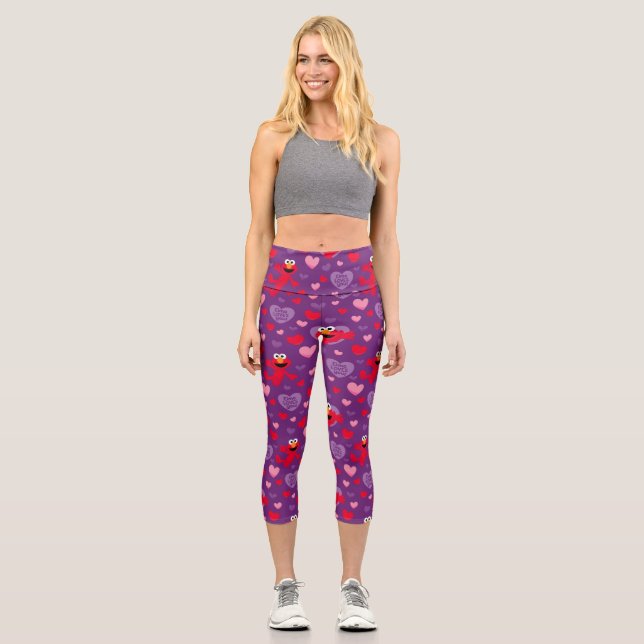 Elmo Lieben You Valentine's Day Pattern Capri Leggings (Vorderseite)