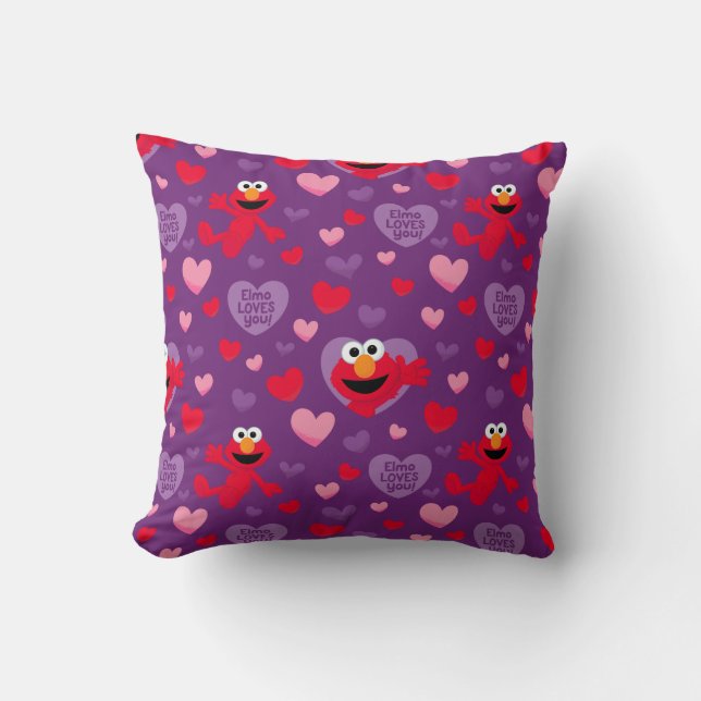 Elmo Lieben You Valentine's Day Pattern Kissen (Vorderseite)