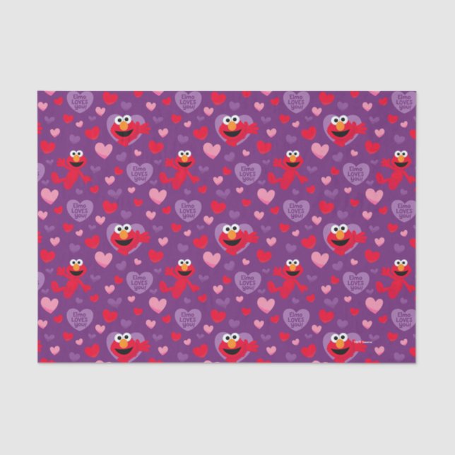 Elmo Lieben You Valentine's Day Pattern Seidenpapier (Vorderseite)