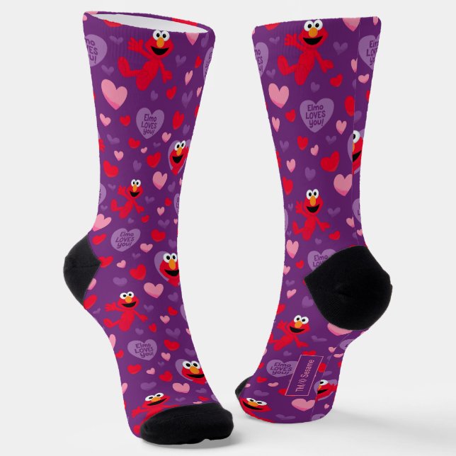 Elmo Lieben You Valentine's Day Pattern Socken (Gewinkelt)