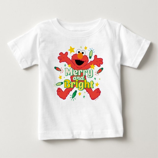 Elmo | Merry und Bright Baby T-shirt (Vorderseite)