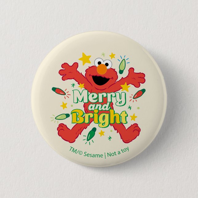 Elmo | Merry und Bright Button (Vorderseite)