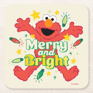 Elmo   Merry und Bright Rechteckiger Pappuntersetzer