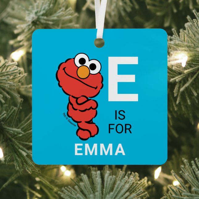 Elmo | Personalisierter Name mit Foto Ornament Aus Metall (InSitu)