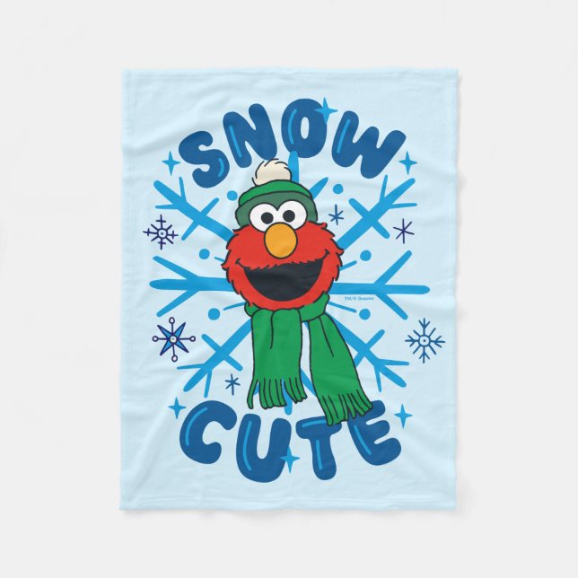 Elmo Schnee Cute Fleecedecke (Vorderseite)