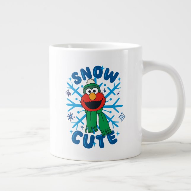 Elmo Schnee Cute Jumbo-Tasse (Rechts)