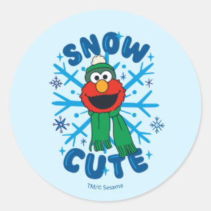 Elmo Schnee Cute Runder Aufkleber