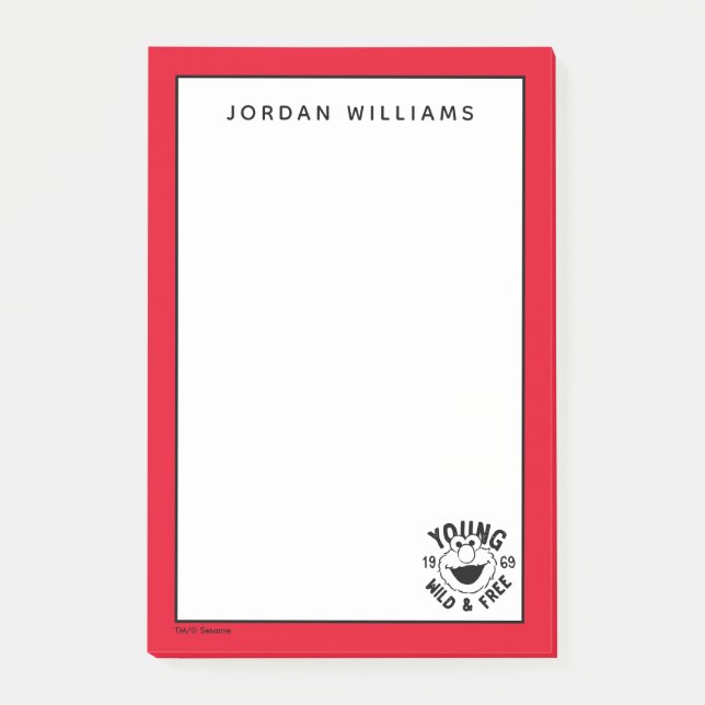 Elmo Skate Logo - Young, Wild & Free 1969 Post-it Klebezettel (Vorderseite)