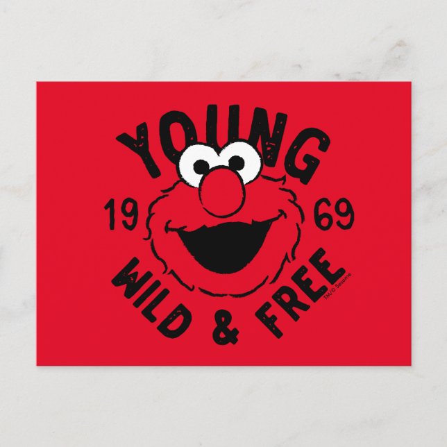 Elmo Skate Logo - Young, Wild & Free 1969 Postkarte (Vorderseite)