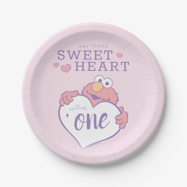 Elmo Sweetheart Birthday Pappteller (Vorderseite)